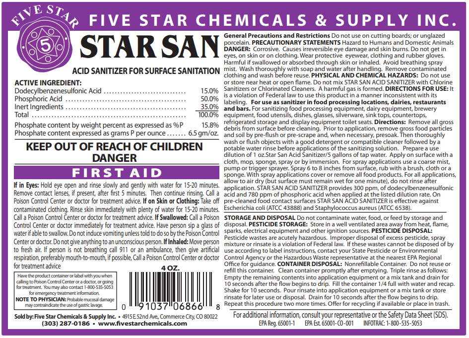 How long does star San take to sanitize